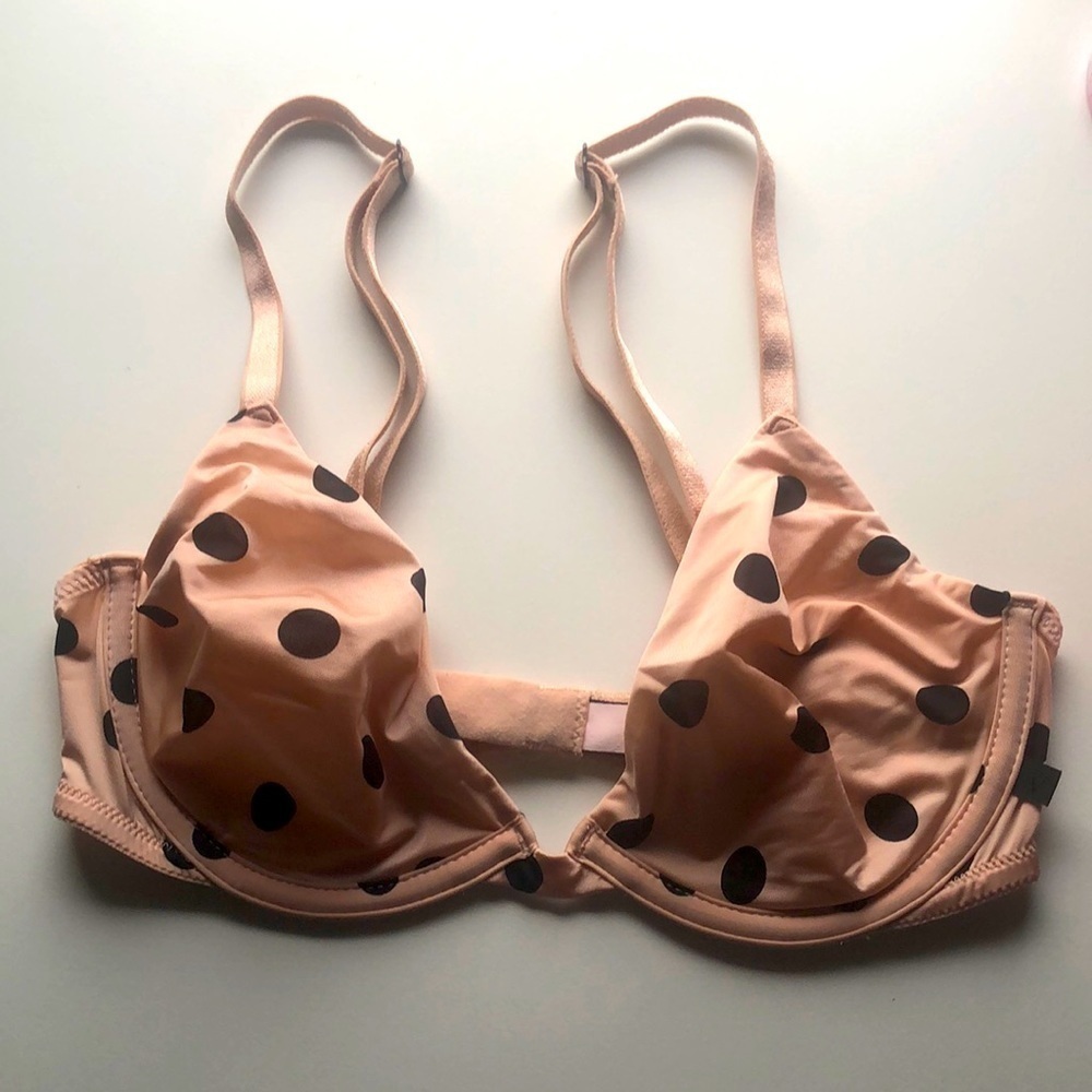 Victoria's Secret Nude Polka Dot Unlined Bra 32C